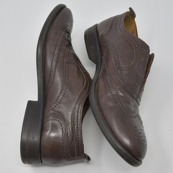 *J&M EST 1850 Brown Leather Sz 10 Wingtip Oxford